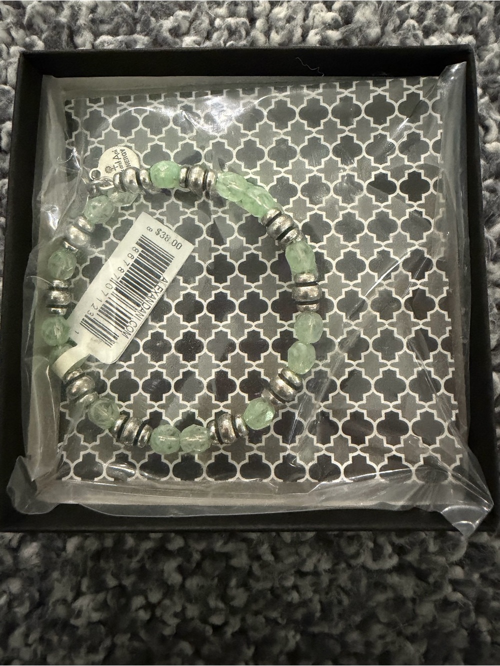 Alex and Ani Light Green Beaded Wrap Bracelet with Silver Accents - Picture 6 of 6